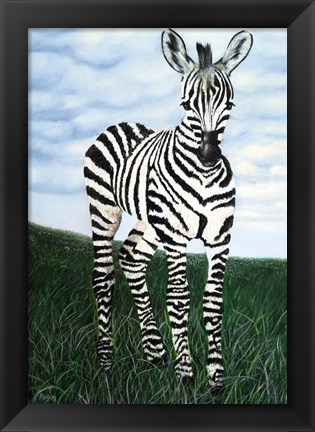 Framed At Attention Zebra Print