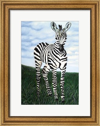 Framed At Attention Zebra Print