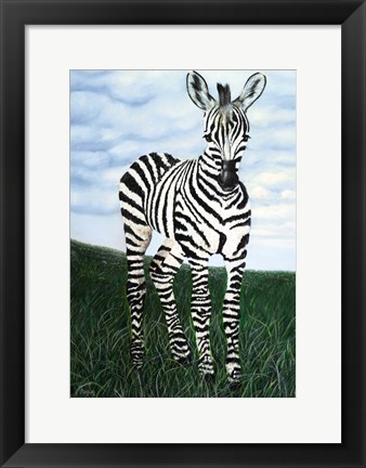 Framed At Attention Zebra Print