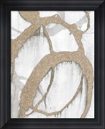 Framed Gold Sparkle Strokes II Print
