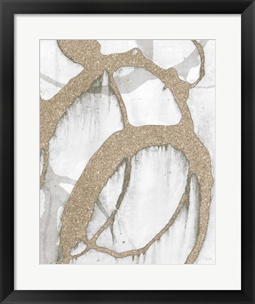 Framed Gold Sparkle Strokes II Print