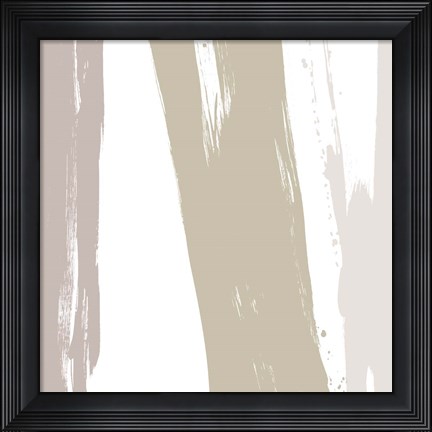 Framed Gray Strokes I Print