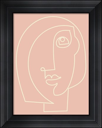 Framed Figure Line Woman on Blush Print