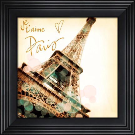 Framed Je, t&#39;aime Paris Print