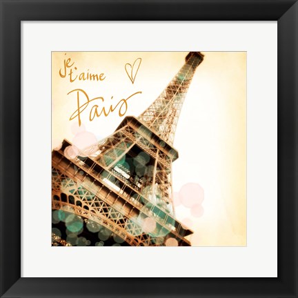 Framed Je, t&#39;aime Paris Print