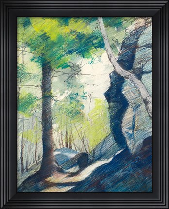 Framed Sunrise in the Woods Print