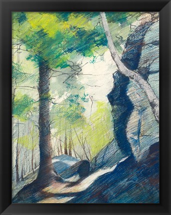 Framed Sunrise in the Woods Print