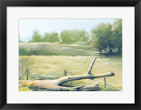 Framed Sunrise In The Field Print