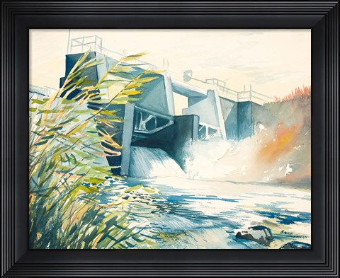 Framed Industrial Dam Print