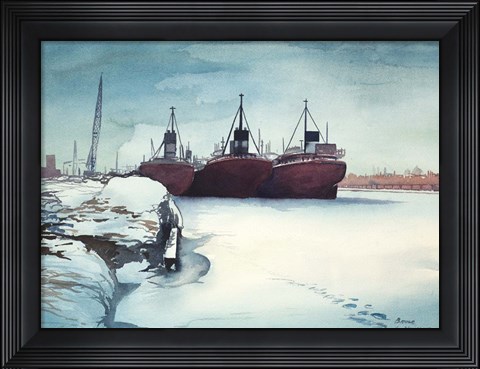 Framed Frozen Dock Print