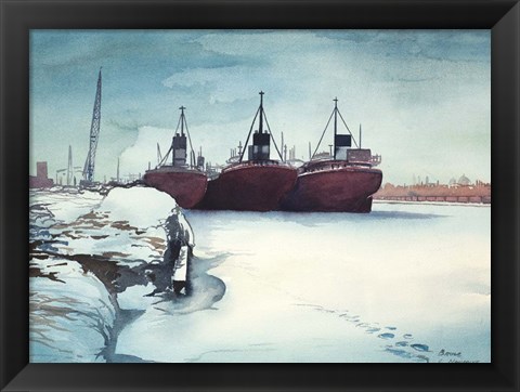 Framed Frozen Dock Print