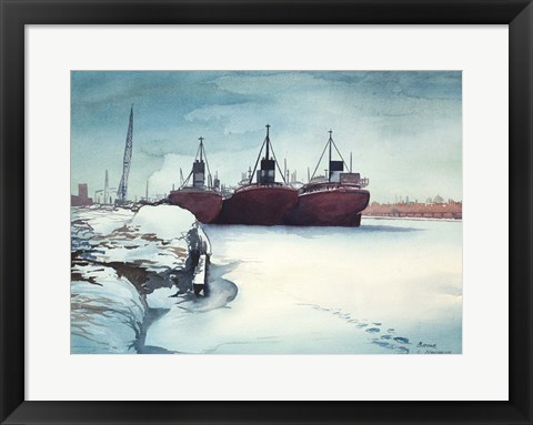 Framed Frozen Dock Print