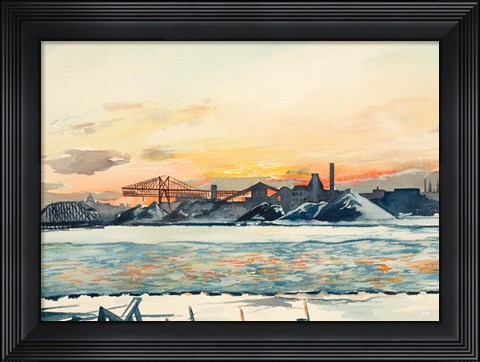Framed Industrial Coastal Scene Print