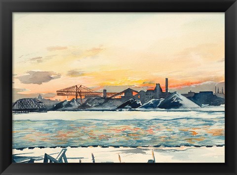 Framed Industrial Coastal Scene Print