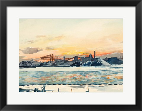 Framed Industrial Coastal Scene Print