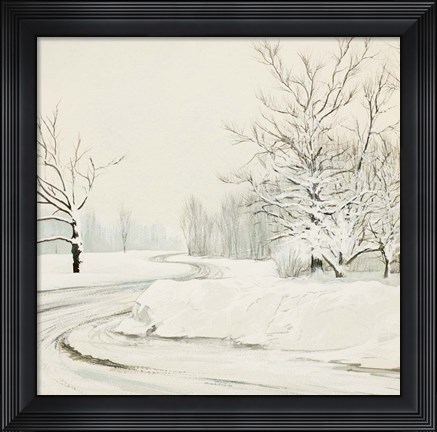Framed Snowy Road Print