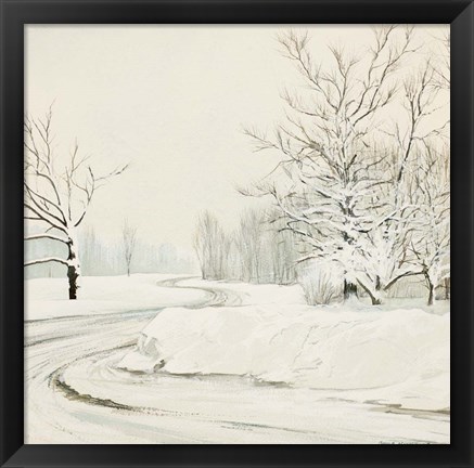 Framed Snowy Road Print