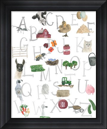 Framed Farm Alphabet Print
