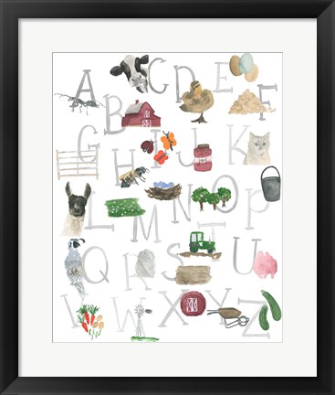 Framed Farm Alphabet Print