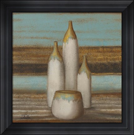 Framed Elegantisimo on Teal I Print