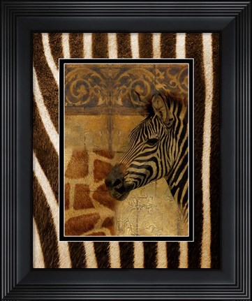 Framed Elegant Safari with Zebra Border Print