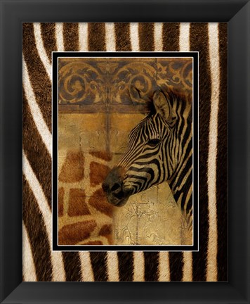 Framed Elegant Safari with Zebra Border Print