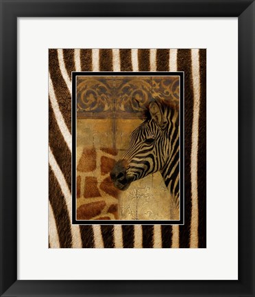 Framed Elegant Safari with Zebra Border Print