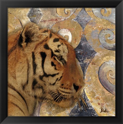 Framed Golden Safari II (Tiger) Print