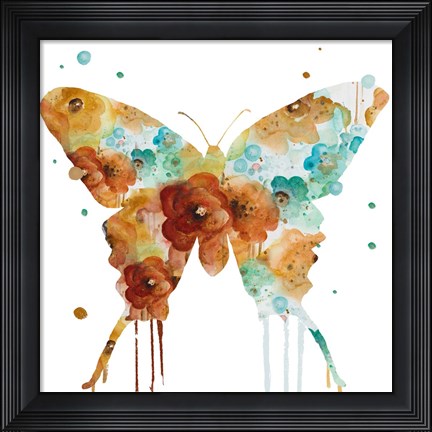 Framed Mis Flores Butterfly I Print