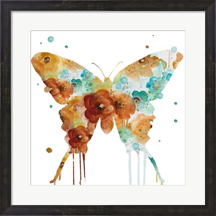 Framed Mis Flores Butterfly I Print