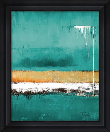 Framed Teal Rain Print