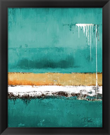 Framed Teal Rain Print