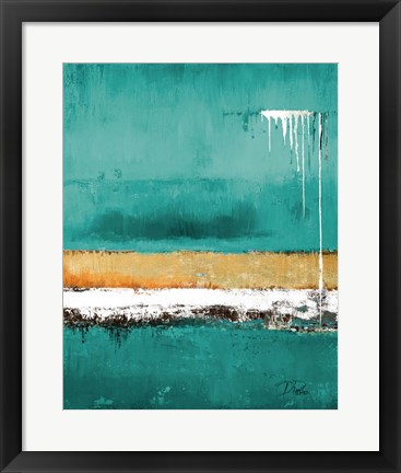 Framed Teal Rain Print