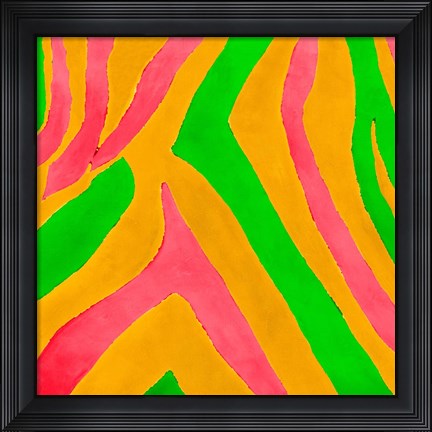 Framed Psychedelic Zebra Print I Print
