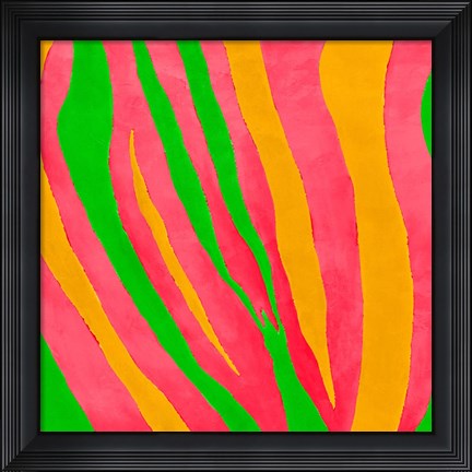 Framed Psychedelic Zebra Print II Print