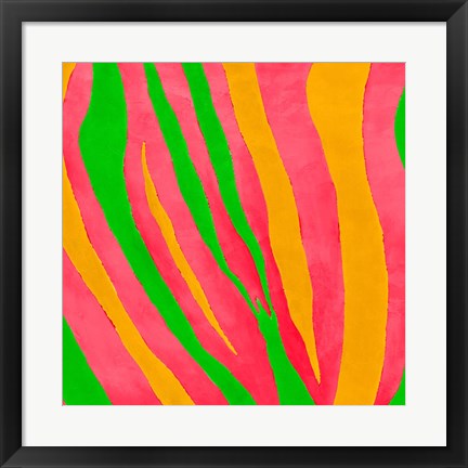 Framed Psychedelic Zebra Print II Print