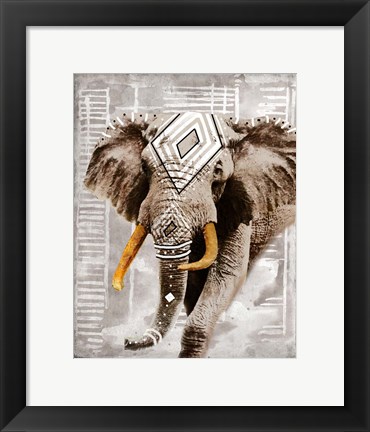 Framed Modern Boho Elephant Print