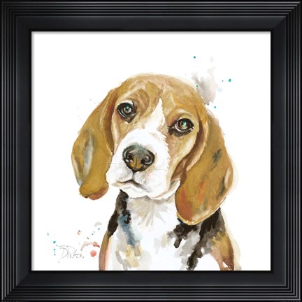 Framed Watercolor Beagle Print