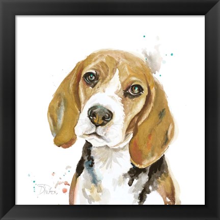 Framed Watercolor Beagle Print