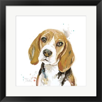 Framed Watercolor Beagle Print