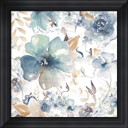 Framed Indigo Beauty on White I Print