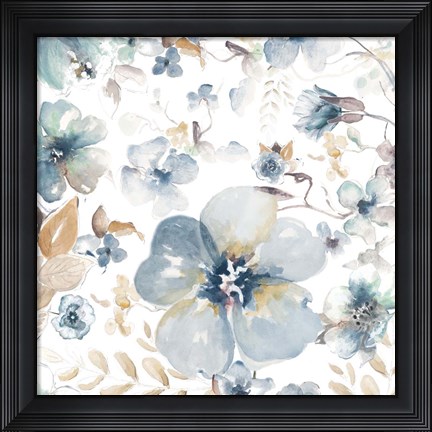 Framed Indigo Beauty on White II Print