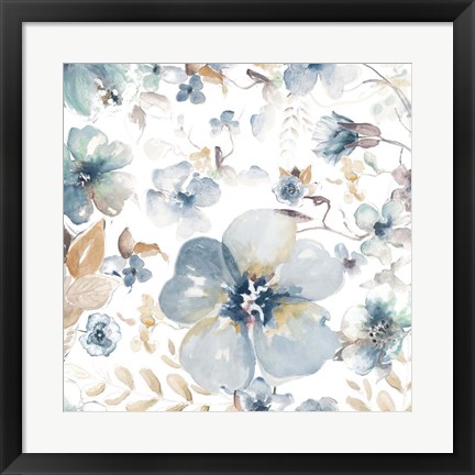 Framed Indigo Beauty on White II Print