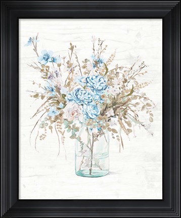 Framed Flowers In Glass Vase Print