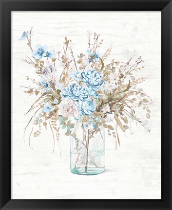 Framed Flowers In Glass Vase Print