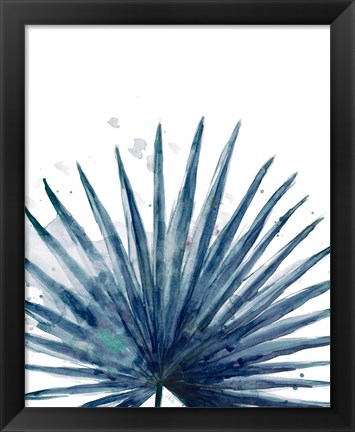 Framed Teal Palm Frond II Print