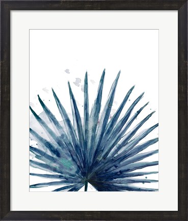 Framed Teal Palm Frond II Print