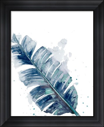 Framed Teal Palm Frond III Print