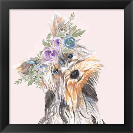 Framed Flower Crown Pet II Print