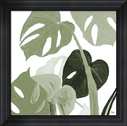 Framed Green Monstera Design I Print